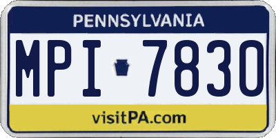 PA license plate MPI7830