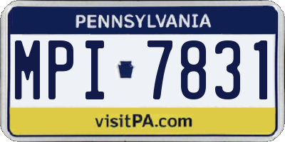 PA license plate MPI7831