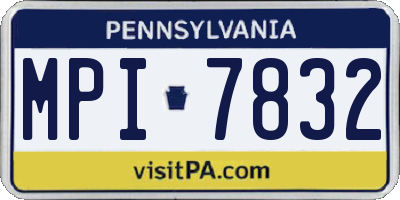 PA license plate MPI7832