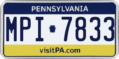 PA license plate MPI7833