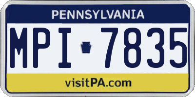 PA license plate MPI7835