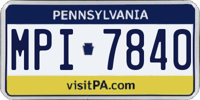 PA license plate MPI7840