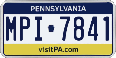 PA license plate MPI7841