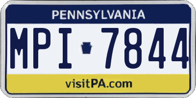 PA license plate MPI7844