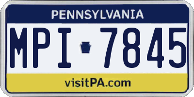 PA license plate MPI7845