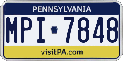 PA license plate MPI7848