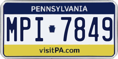 PA license plate MPI7849