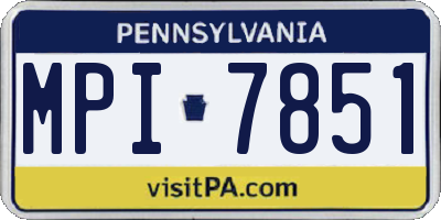 PA license plate MPI7851