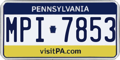PA license plate MPI7853