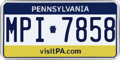 PA license plate MPI7858