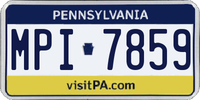 PA license plate MPI7859