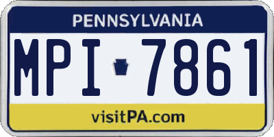 PA license plate MPI7861