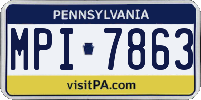PA license plate MPI7863