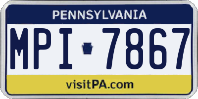 PA license plate MPI7867