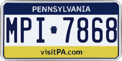 PA license plate MPI7868