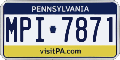 PA license plate MPI7871