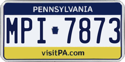 PA license plate MPI7873