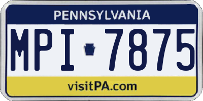 PA license plate MPI7875