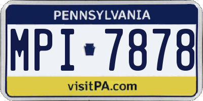 PA license plate MPI7878