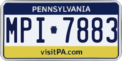 PA license plate MPI7883