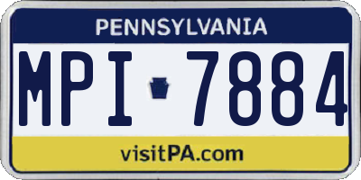 PA license plate MPI7884