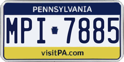 PA license plate MPI7885