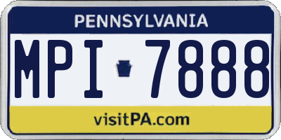 PA license plate MPI7888