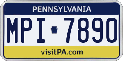 PA license plate MPI7890