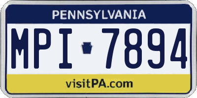 PA license plate MPI7894