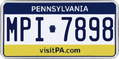 PA license plate MPI7898