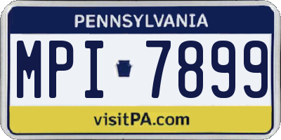 PA license plate MPI7899