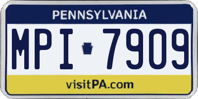 PA license plate MPI7909