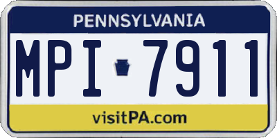 PA license plate MPI7911