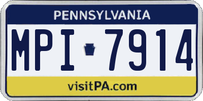 PA license plate MPI7914