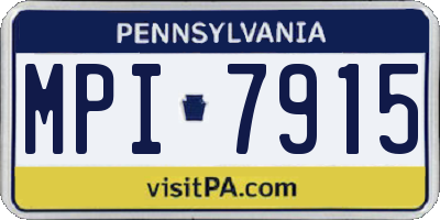 PA license plate MPI7915