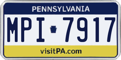 PA license plate MPI7917