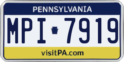 PA license plate MPI7919