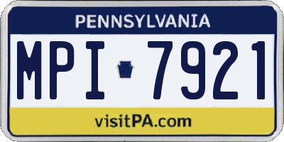 PA license plate MPI7921