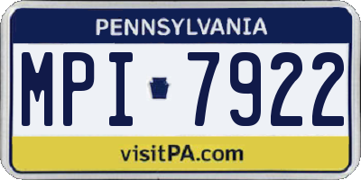 PA license plate MPI7922