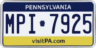 PA license plate MPI7925
