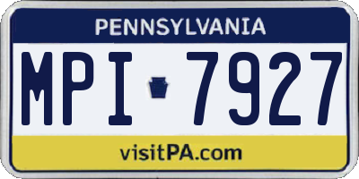 PA license plate MPI7927