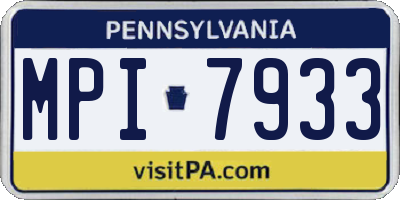 PA license plate MPI7933