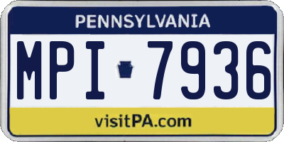 PA license plate MPI7936