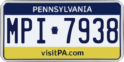 PA license plate MPI7938