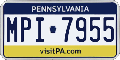 PA license plate MPI7955