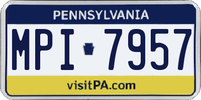 PA license plate MPI7957