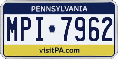 PA license plate MPI7962