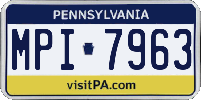 PA license plate MPI7963