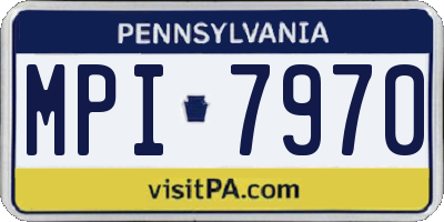 PA license plate MPI7970