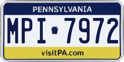 PA license plate MPI7972